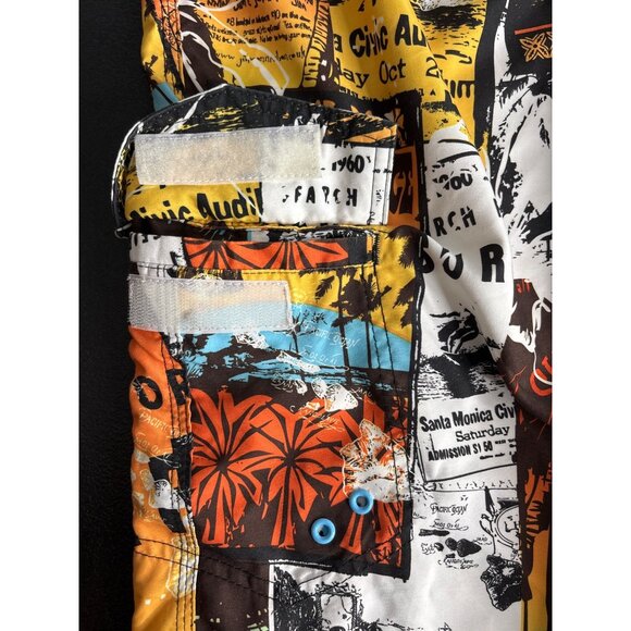 Ocean Pacific Men's Colorful Pop Art Hawaiian Board Shorts Size 34 - Picture 5 of 6